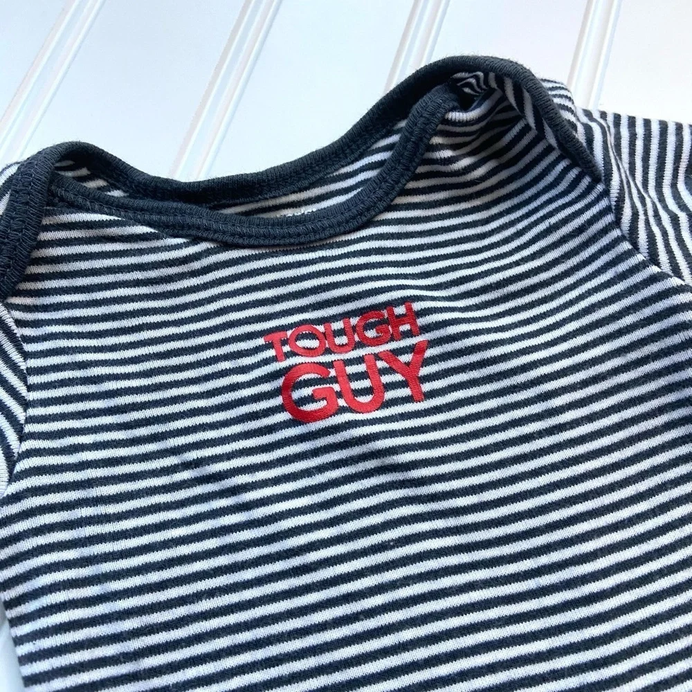 •Carter’s• Tough Guy striped onesie